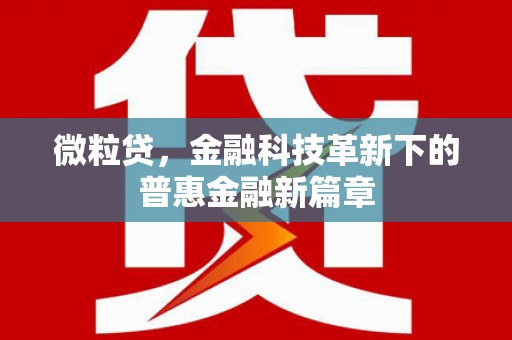 房山微粒贷，金融科技革新下的普惠金融新篇章